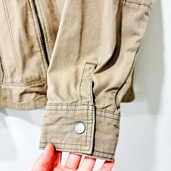 COLUMBIA Tan cotton zip jacket with pockets | Outdoor casual layer | Large * - Picture 6 of 10